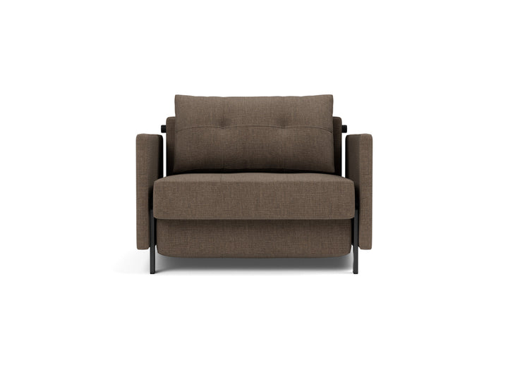 Fotoliu pat cu cotiere Cubed 02 90x200cm, tesatura la alegere #material_411-esina-cedar-brown