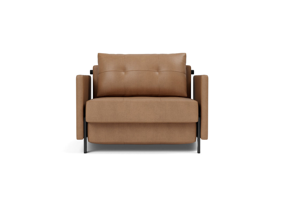 Fotoliu pat cu cotiere Cubed 02 90x200cm, tesatura la alegere #material_551-faunal-brown