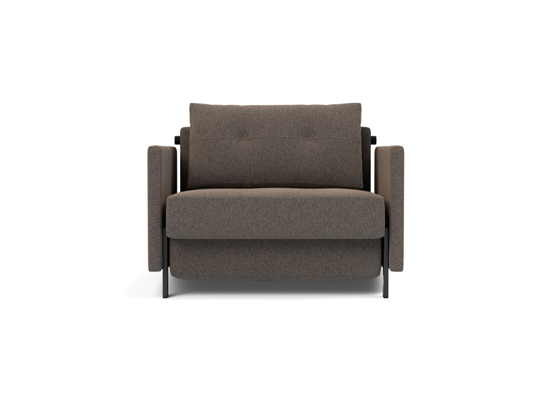 Fotoliu pat cu cotiere Cubed 02 90x200cm, tesatura la alegere #material_530-boucl-taupe