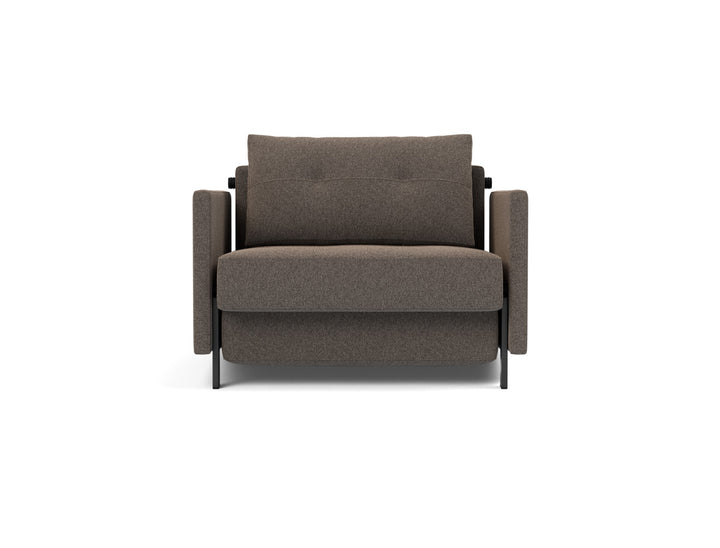 Fotoliu pat cu cotiere Cubed 02 90x200cm, tesatura la alegere #material_530-boucl-taupe