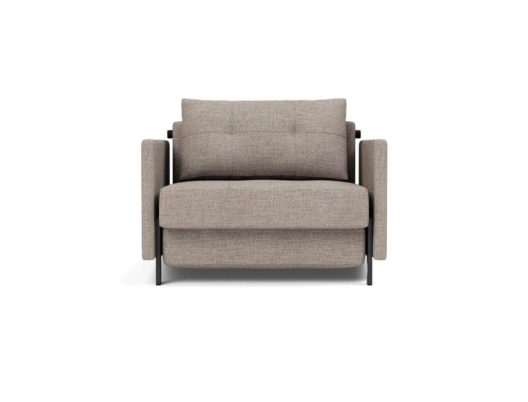 Fotoliu pat cu cotiere Cubed 02 90x200cm, tesatura la alegere #material_472-yuveno-warm-grey
