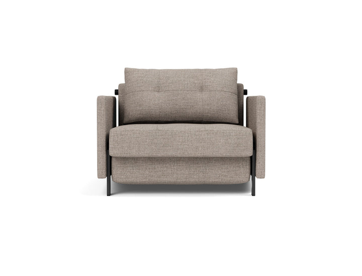 Fotoliu pat cu cotiere Cubed 02 90x200cm, tesatura la alegere #material_472-yuveno-warm-grey