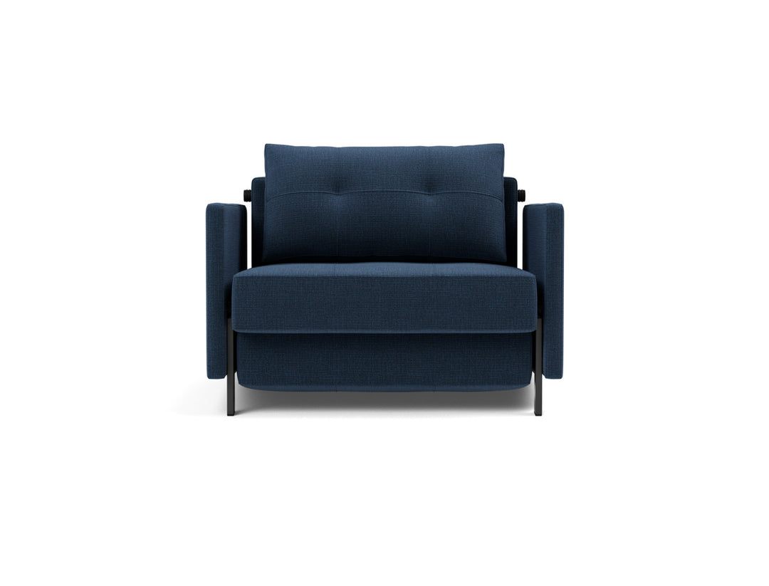 Fotoliu pat cu cotiere Cubed 02 90x200cm, tesatura la alegere #material_414-esina-indigo-blue