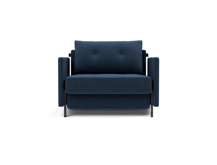 Fotoliu pat cu cotiere Cubed 02 90x200cm, tesatura la alegere #material_414-esina-indigo-blue