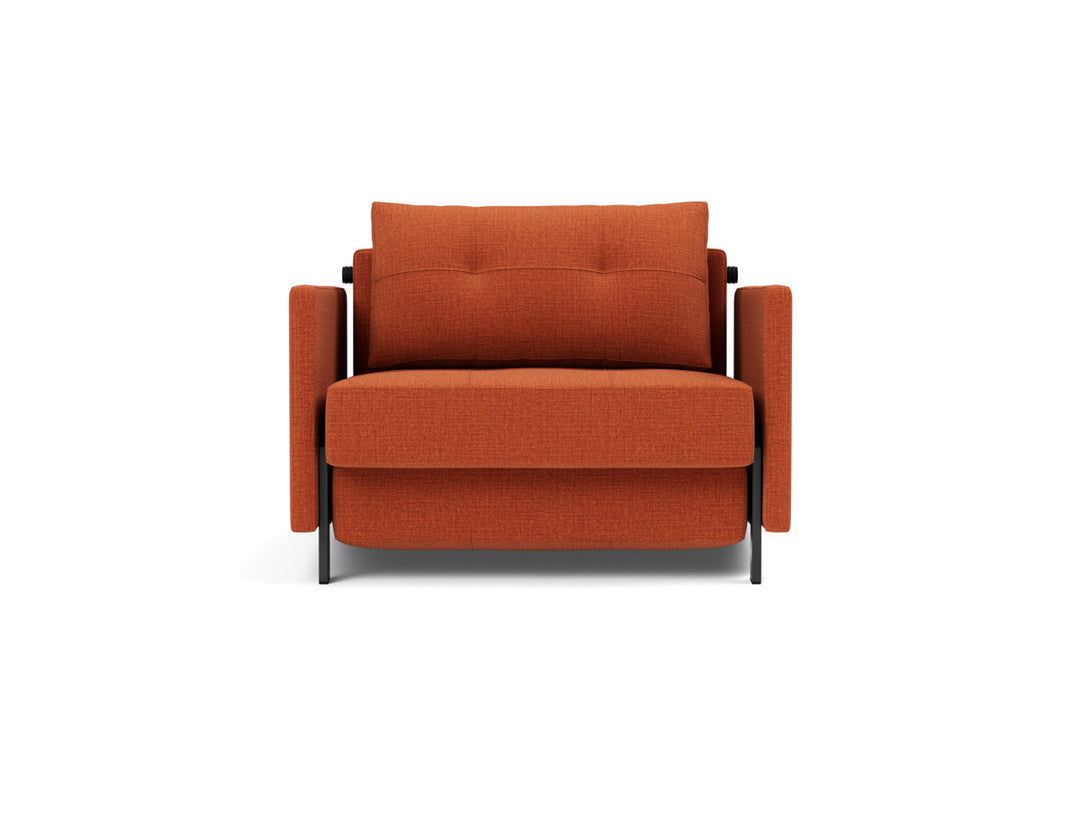 Fotoliu pat cu cotiere Cubed 02 90x200cm, tesatura la alegere #material_412-esina-rust-orange