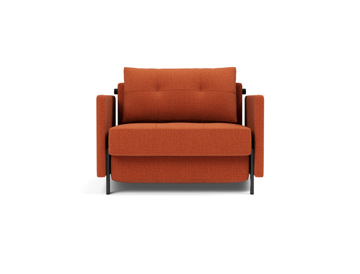Fotoliu pat cu cotiere Cubed 02 90x200cm, tesatura la alegere #material_412-esina-rust-orange