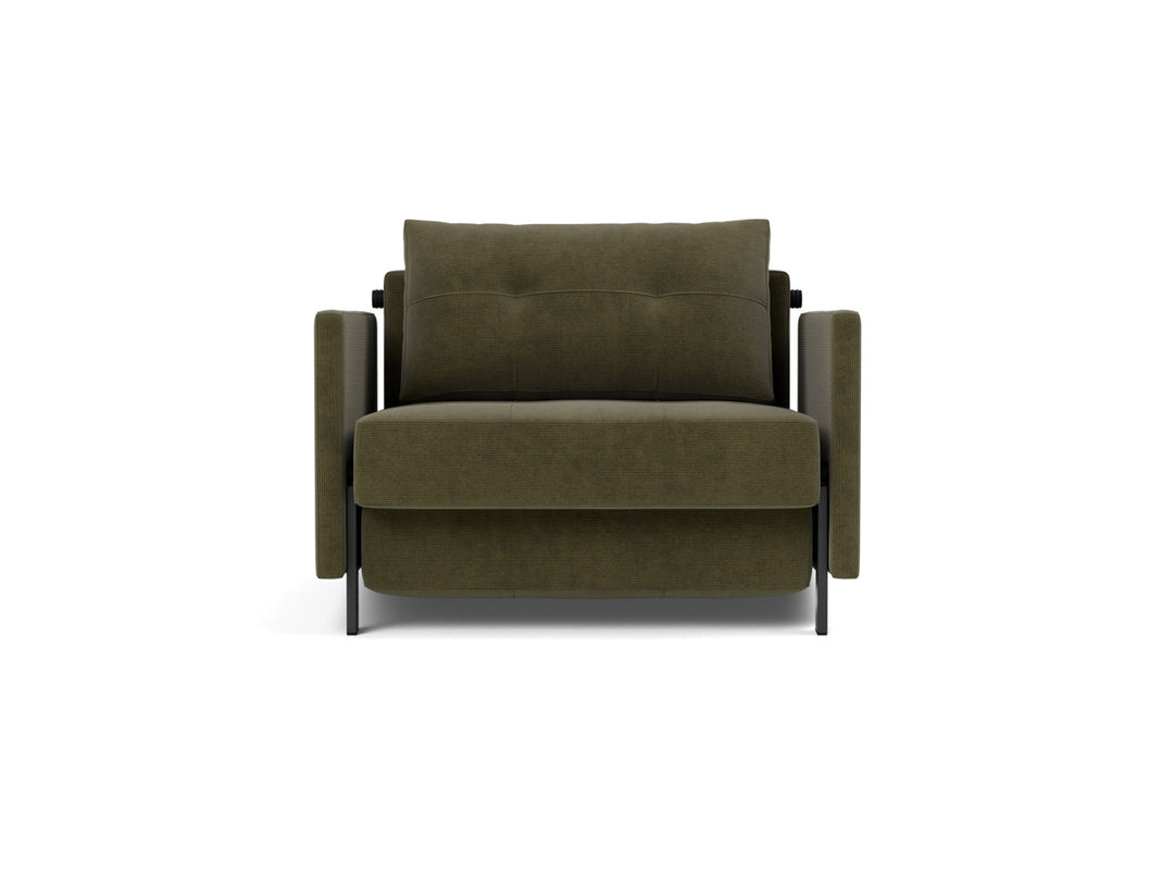 Fotoliu pat cu cotiere Cubed 02 90x200cm, tesatura la alegere #material_316-cordufine-pine-green