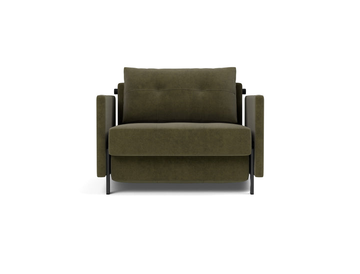 Fotoliu pat cu cotiere Cubed 02 90x200cm, tesatura la alegere #material_316-cordufine-pine-green