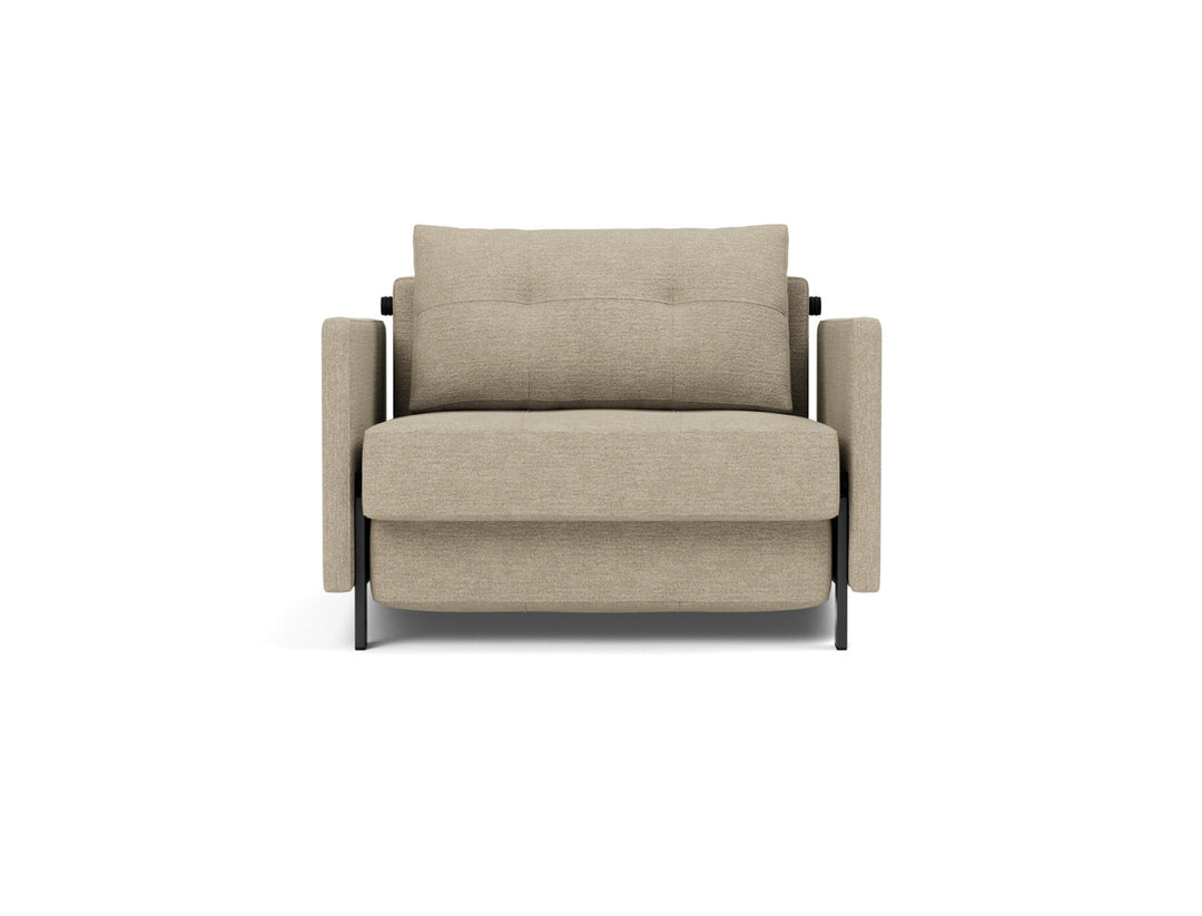 Fotoliu pat cu cotiere Cubed 02 90x200cm, tesatura la alegere #material_356-taura-sand