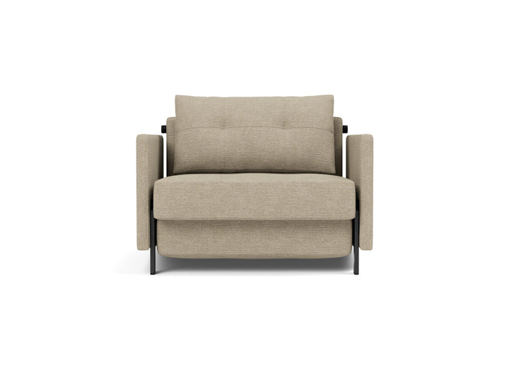 Fotoliu pat cu cotiere Cubed 02 90x200cm, tesatura la alegere #material_356-taura-sand