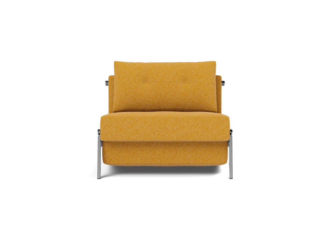 Fotoliu pat Cubed Chrome 90x200cm, tesatura la alegere #material_536-boucl-ochre