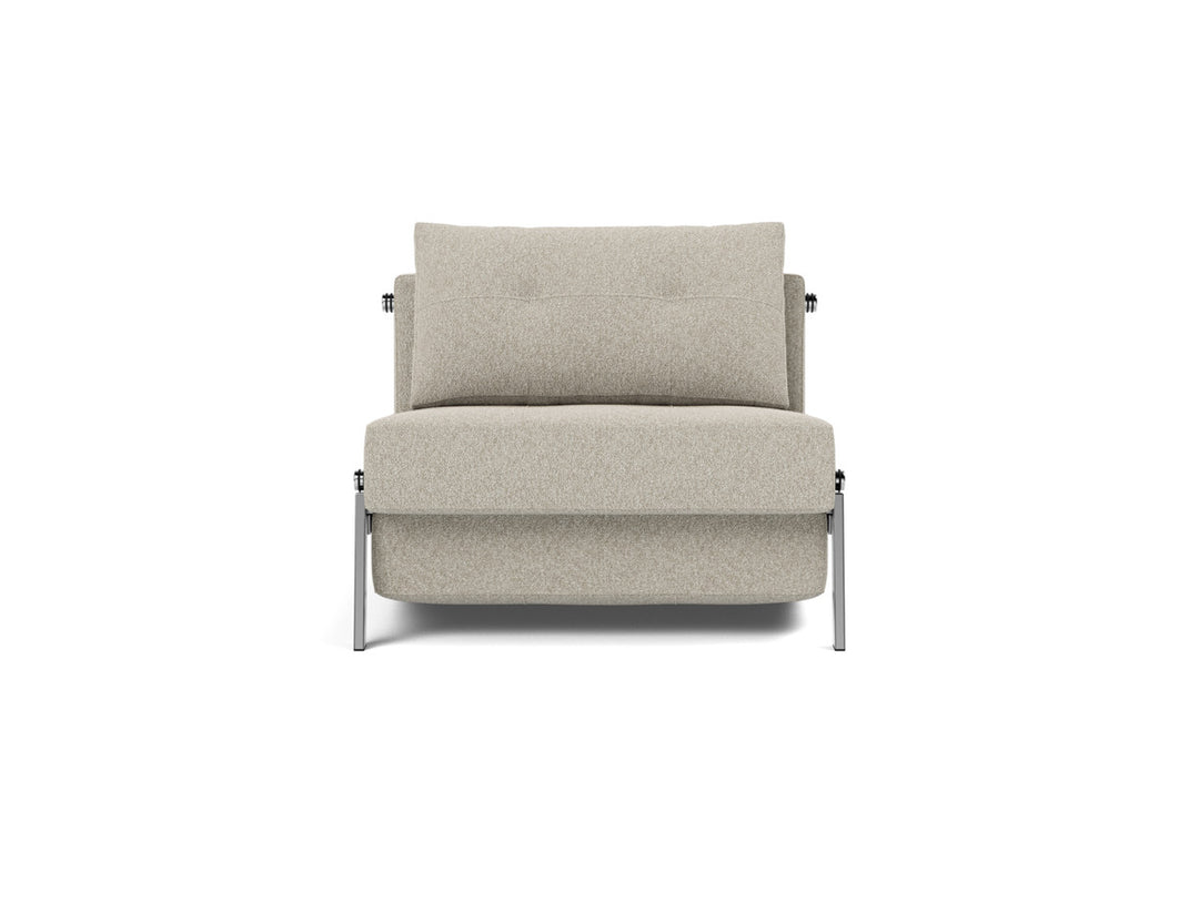 Fotoliu pat Cubed Chrome 90x200cm, tesatura la alegere #material_539-boucl-beige