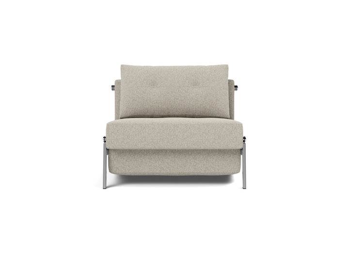 Fotoliu pat Cubed Chrome 90x200cm, tesatura la alegere #material_539-boucl-beige