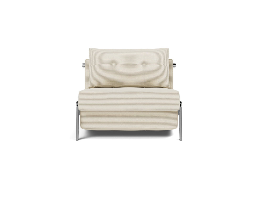 Fotoliu pat Cubed Chrome 90x200cm, tesatura la alegere #material_594-corduroy-ivory