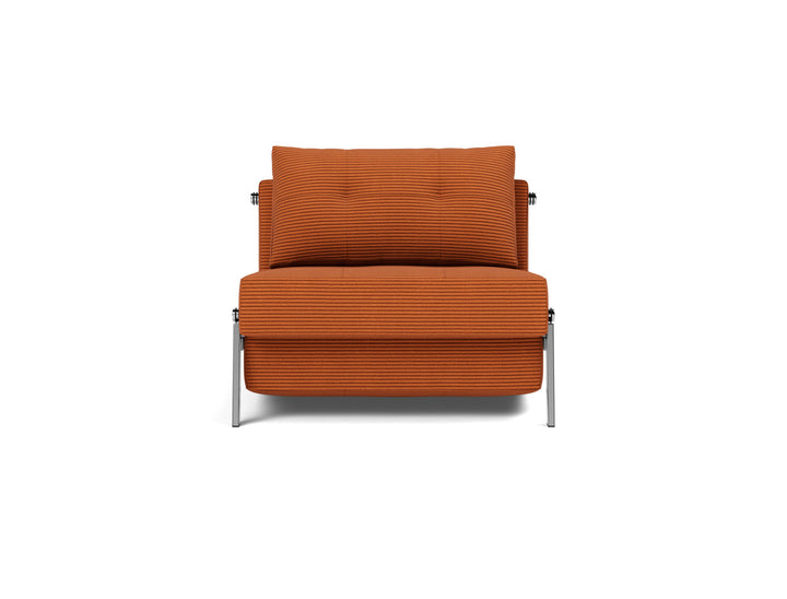 Fotoliu pat Cubed Chrome 90x200cm, tesatura la alegere #material_595-corduroy-burnt-orange