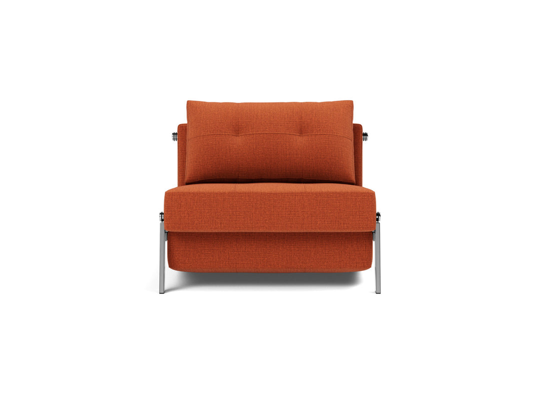 Fotoliu pat Cubed Chrome 90x200cm, tesatura la alegere #material_412-esina-rust-orange