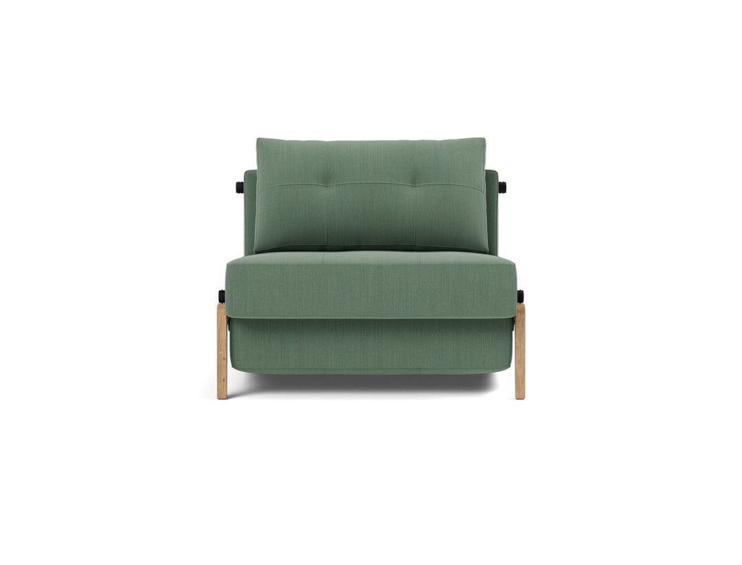 Fotoliu pat Cubed Wood 90x200cm, tesatura la alegere #material_518-elegance-green