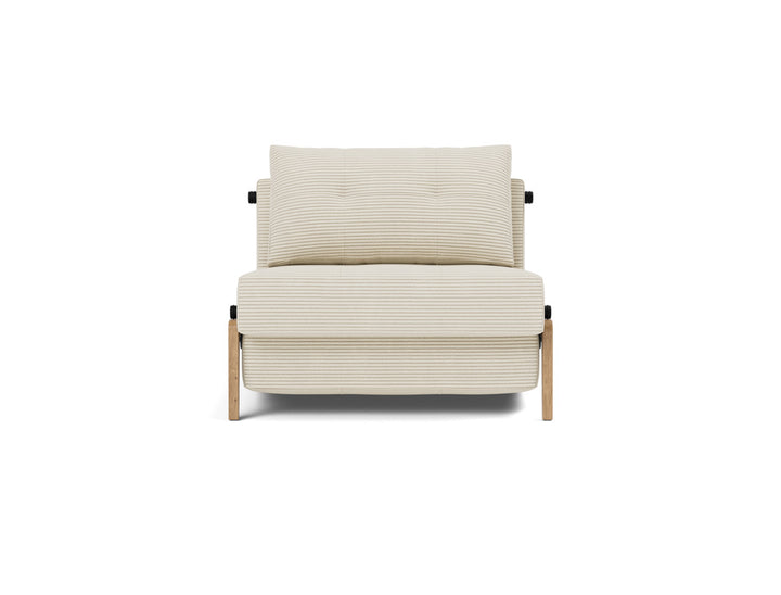 Fotoliu pat Cubed Wood 90x200cm, tesatura la alegere #material_594-corduroy-ivory