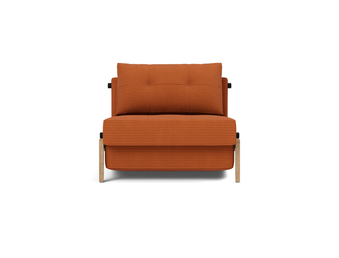 Fotoliu pat Cubed Wood 90x200cm, tesatura la alegere #material_595-corduroy-burnt-orange