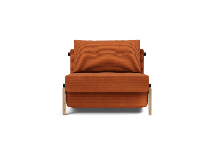 Fotoliu pat Cubed Wood 90x200cm, tesatura la alegere #material_595-corduroy-burnt-orange