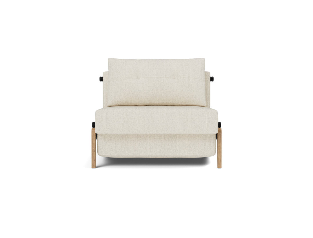 Fotoliu pat Cubed Wood 90x200cm, tesatura la alegere #material_531-boucl-off-white