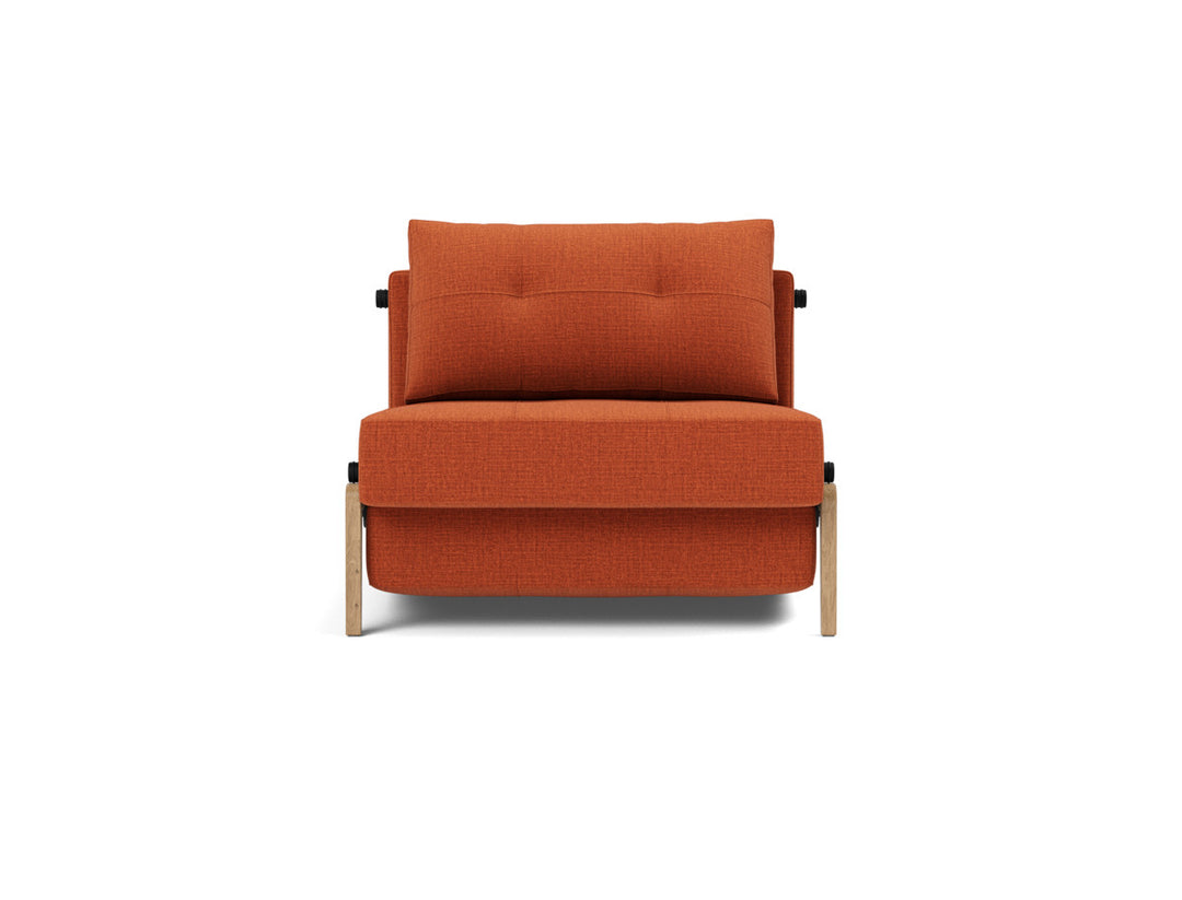 Fotoliu pat Cubed Wood 90x200cm, tesatura la alegere #material_412-esina-rust-orange
