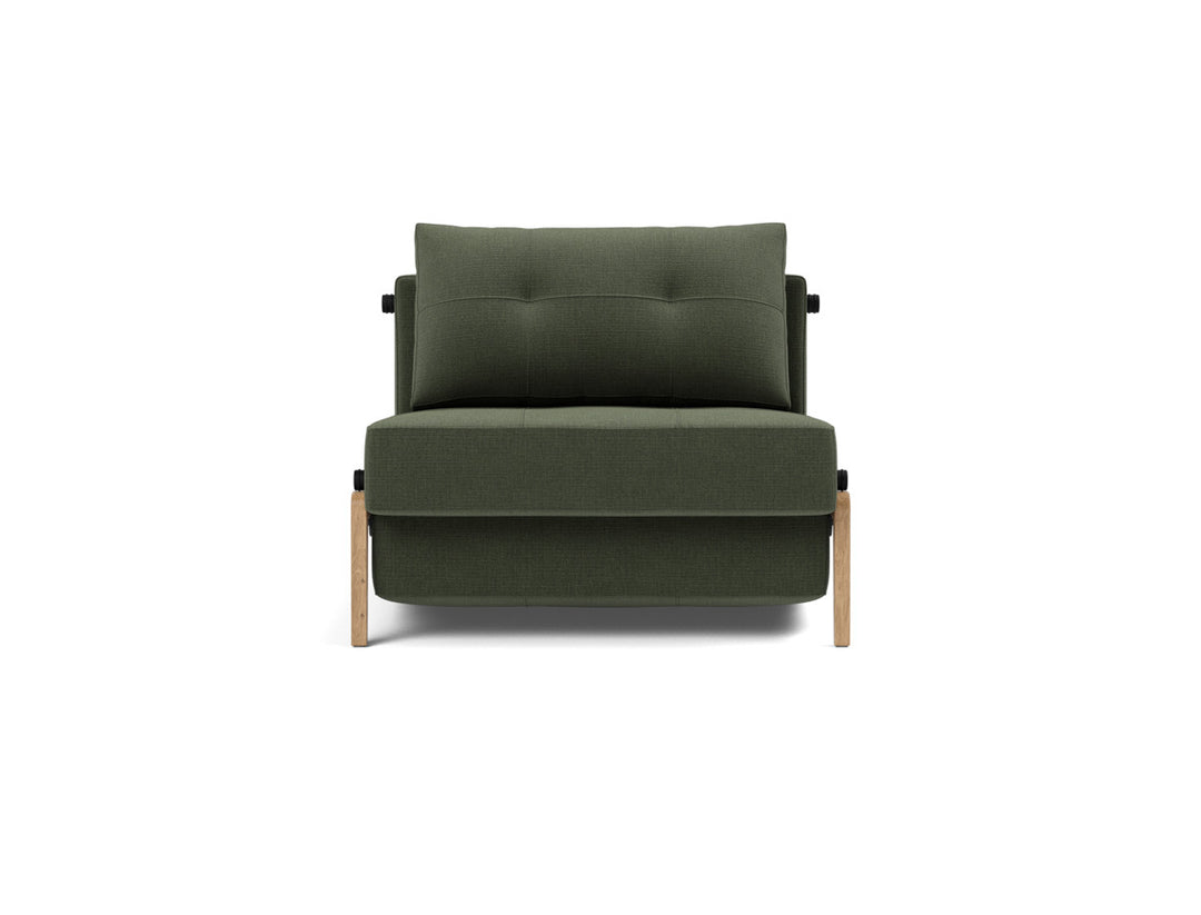 Fotoliu pat Cubed Wood 90x200cm, tesatura la alegere #material_413-esina-olive-green