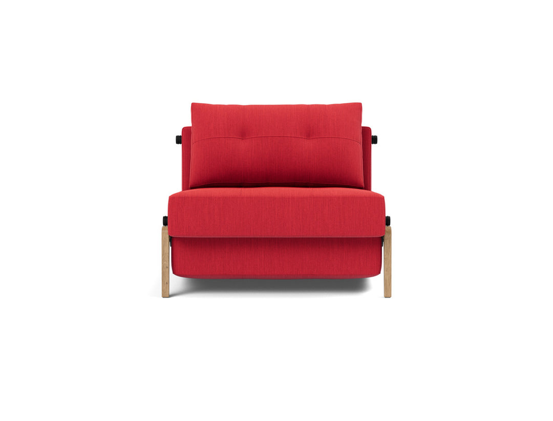 Fotoliu pat Cubed Wood 90x200cm, tesatura la alegere #material_511-elegance-red