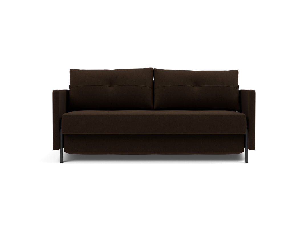 Canapea extensibila cu cotiere Cubed 02 160x200cm, tesatura la alegere #material_358-taura-chocco