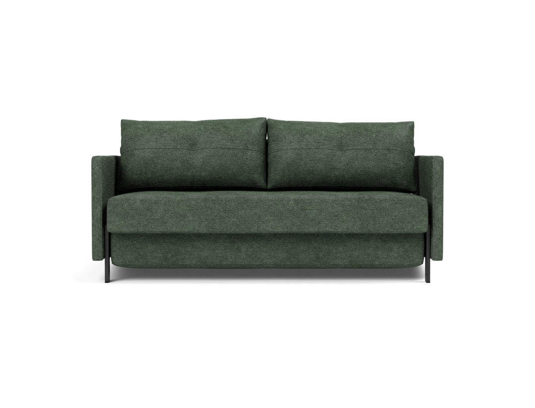 Canapea extensibila cu cotiere Cubed 02 160x200cm, tesatura la alegere #material_281-avella-pine-green