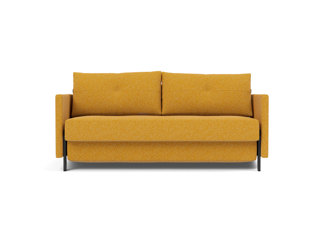 Canapea extensibila cu cotiere Cubed 02 160x200cm, tesatura la alegere #material_536-boucl-ochre
