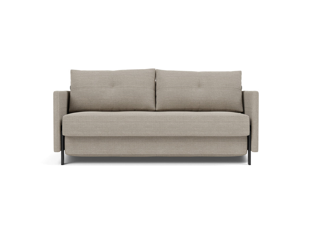 Canapea extensibila cu cotiere Cubed 02 160x200cm, tesatura la alegere #material_579-kenya-gravel