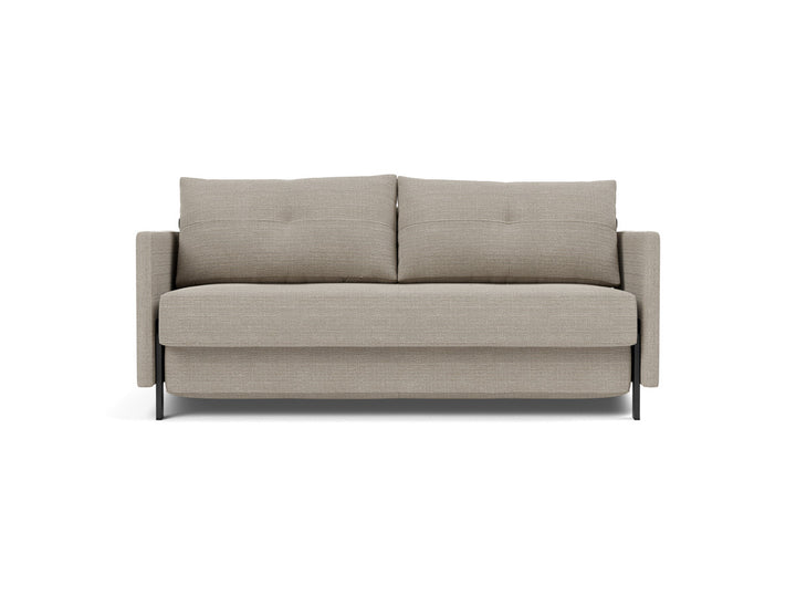 Canapea extensibila cu cotiere Cubed 02 160x200cm, tesatura la alegere #material_579-kenya-gravel