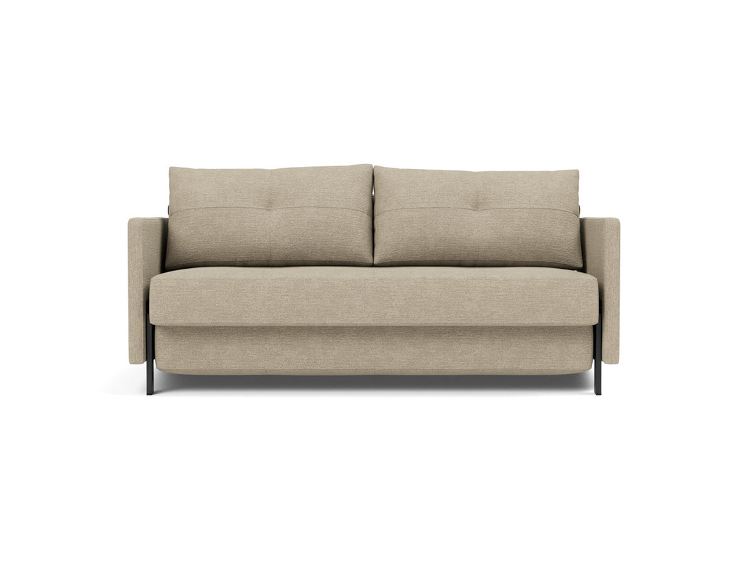 Canapea extensibila cu cotiere Cubed 02 160x200cm, tesatura la alegere #material_356-taura-sand