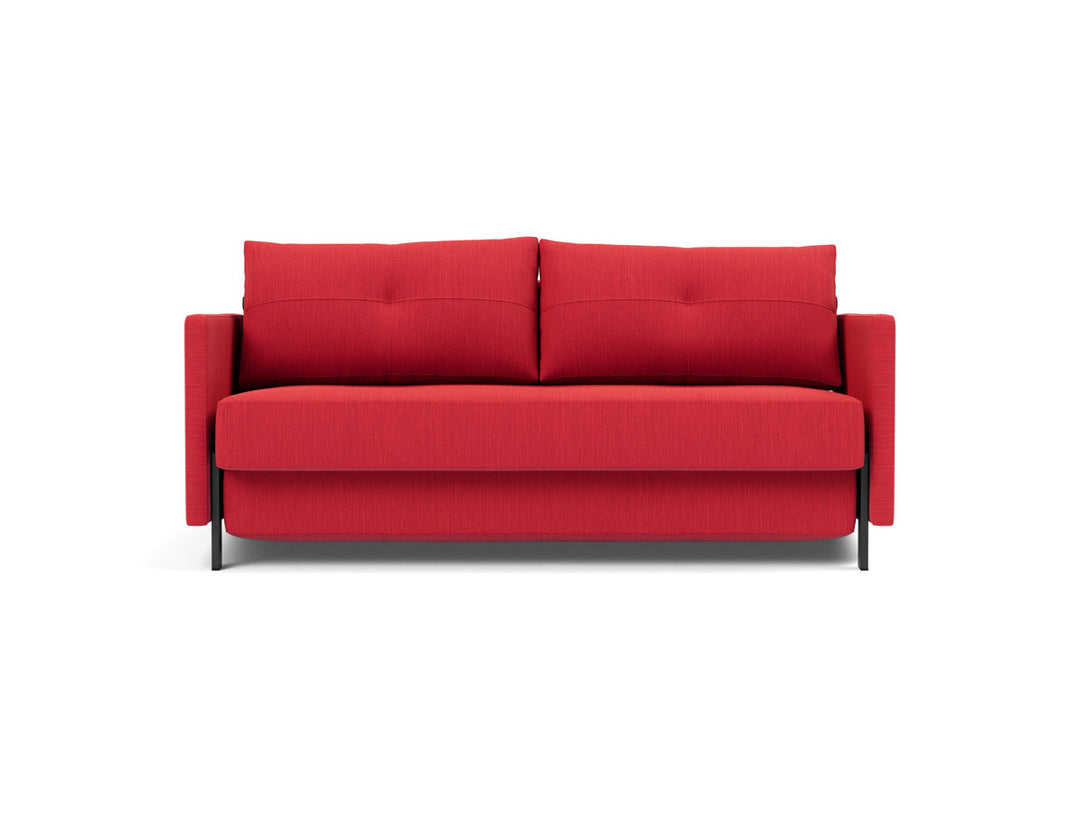 Canapea extensibila cu cotiere Cubed 02 160x200cm, tesatura la alegere #material_511-elegance-red