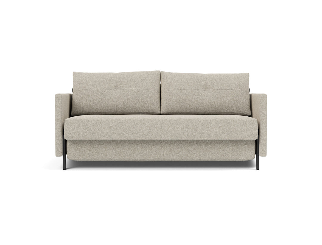 Canapea extensibila cu cotiere Cubed 02 160x200cm, tesatura la alegere #material_539-boucl-beige