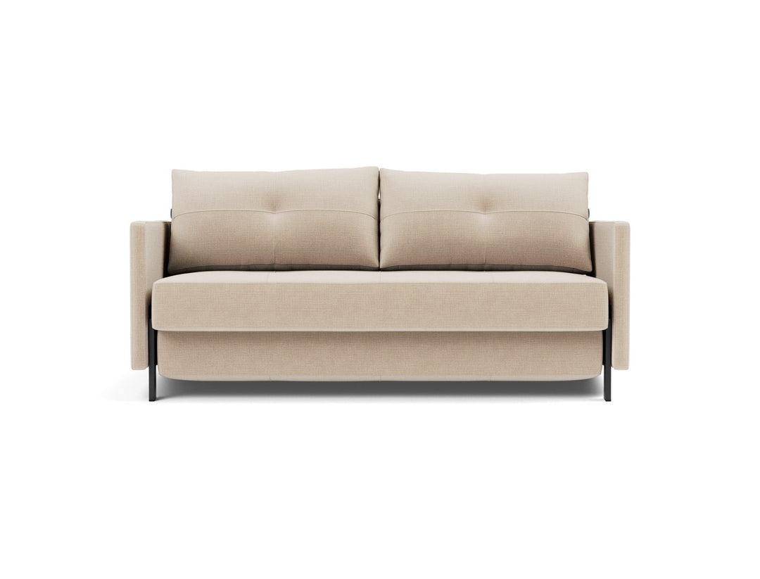 Canapea extensibila cu cotiere Cubed 02 160x200cm, tesatura la alegere #material_410-esina-almond