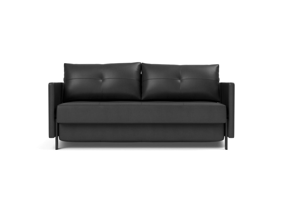 Canapea extensibila cu cotiere Cubed 02 160x200cm, tesatura la alegere #material_550-faunal-black