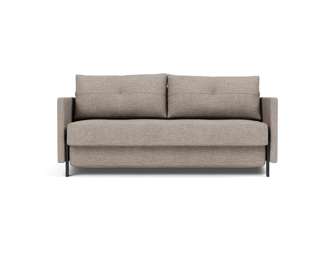 Canapea extensibila cu cotiere Cubed 02 160x200cm, tesatura la alegere #material_472-yuveno-warm-grey