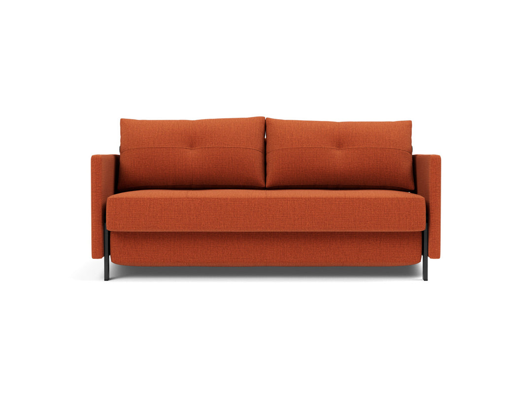 Canapea extensibila cu cotiere Cubed 02 160x200cm, tesatura la alegere #material_412-esina-rust-orange