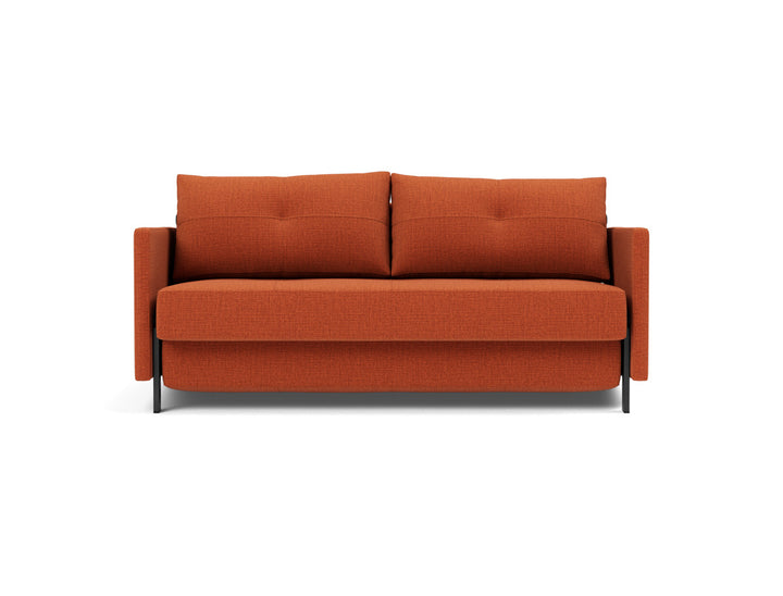 Canapea extensibila cu cotiere Cubed 02 160x200cm, tesatura la alegere #material_412-esina-rust-orange