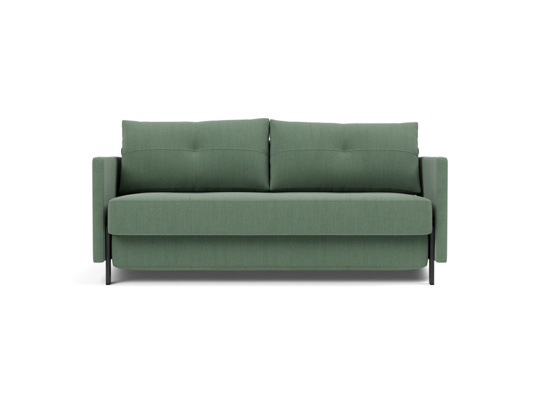 Canapea extensibila cu cotiere Cubed 02 160x200cm, tesatura la alegere #material_518-elegance-green