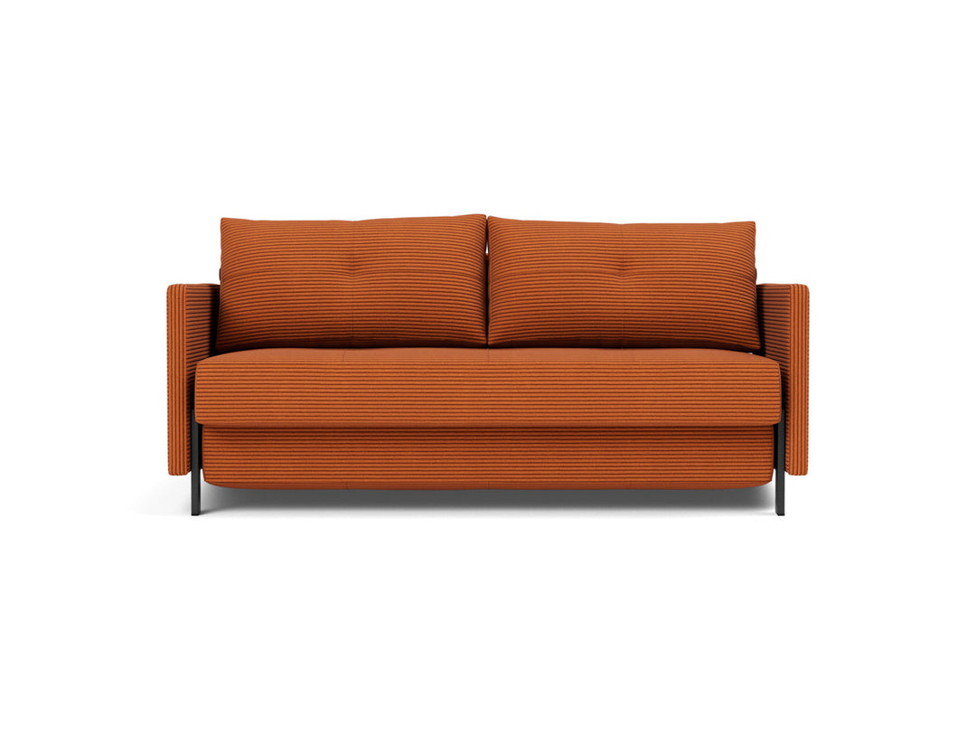 Canapea extensibila cu cotiere Cubed 02 160x200cm, tesatura la alegere #material_595-corduroy-burnt-orange