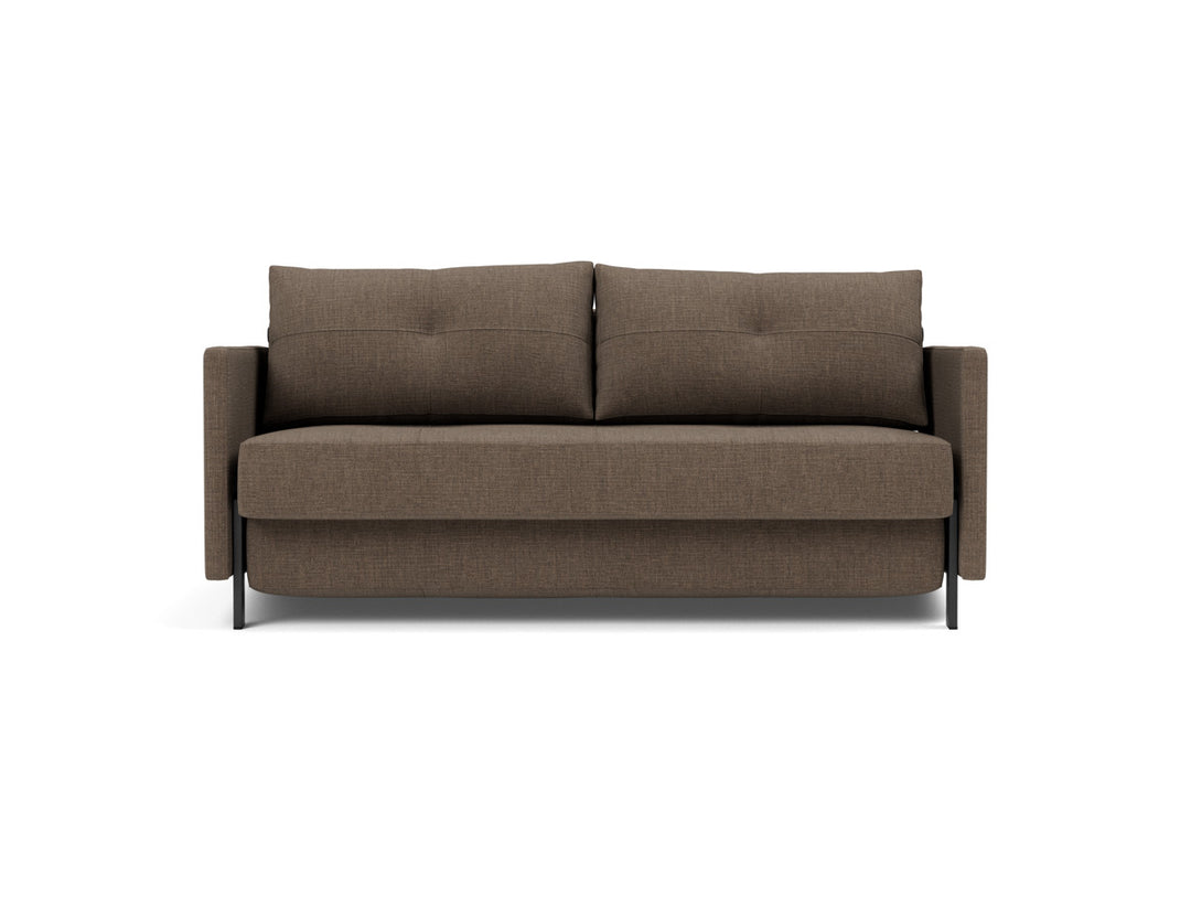Canapea extensibila cu cotiere Cubed 02 160x200cm, tesatura la alegere #material_411-esina-cedar-brown