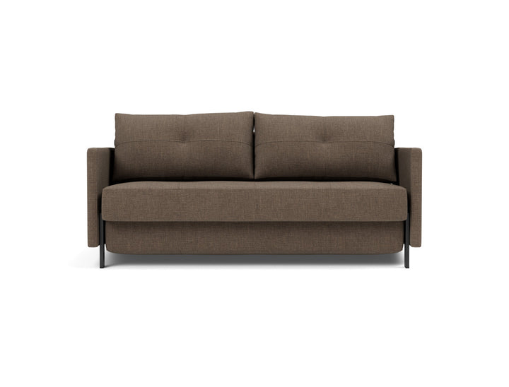 Canapea extensibila cu cotiere Cubed 02 160x200cm, tesatura la alegere #material_411-esina-cedar-brown