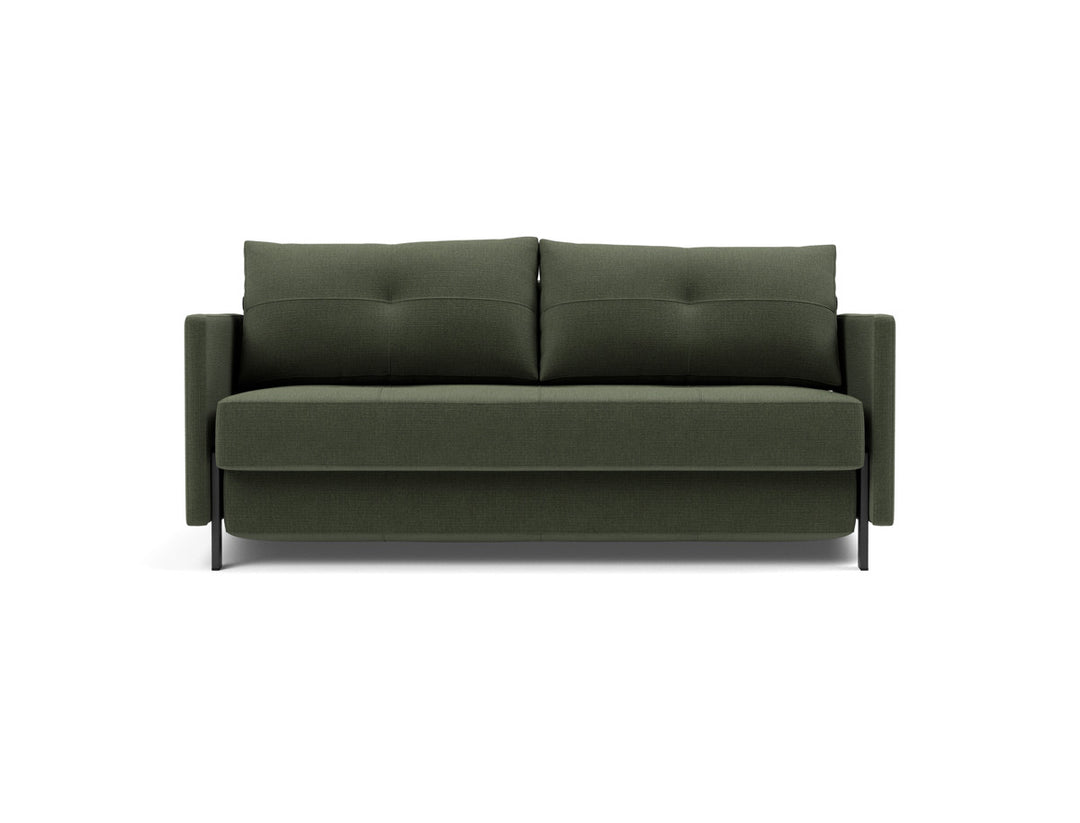 Canapea extensibila cu cotiere Cubed 02 160x200cm, tesatura la alegere #material_413-esina-olive-green