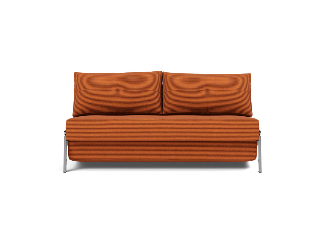 Canapea extensibila Cubed Chrome 160x200cm, tesatura la alegere #material_595-corduroy-burnt-orange