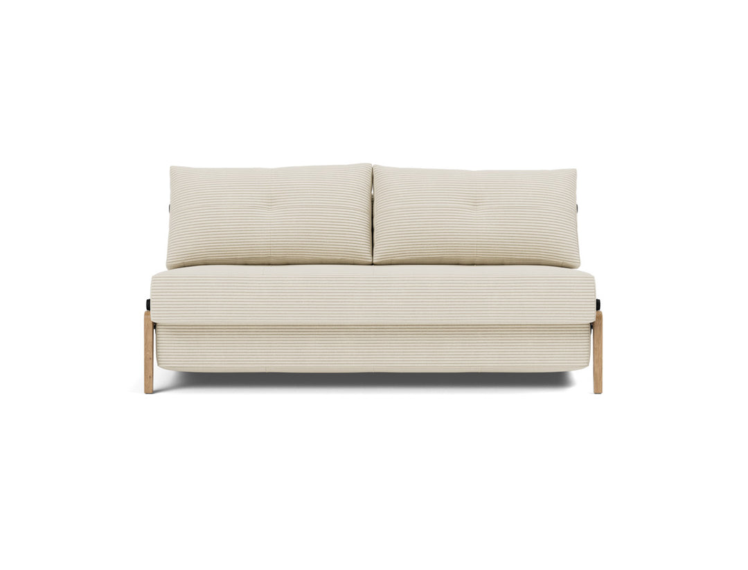 Canapea extensibila Cubed Wood 160x200cm, tesatura la alegere #material_594-corduroy-ivory