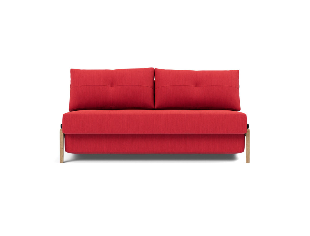 Canapea extensibila Cubed Wood 160x200cm, tesatura la alegere #material_511-elegance-red