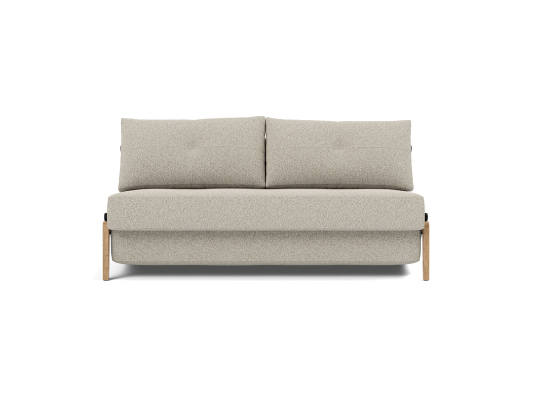 Canapea extensibila Cubed Wood 160x200cm, tesatura la alegere #material_539-boucl-beige